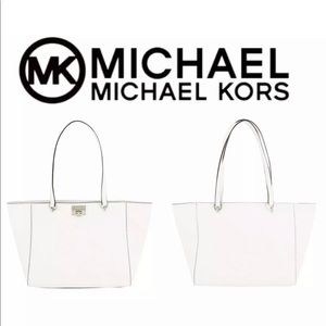 MICHAEL KORS TINA TOTE OPTIC WHITE SHOULDER BAG